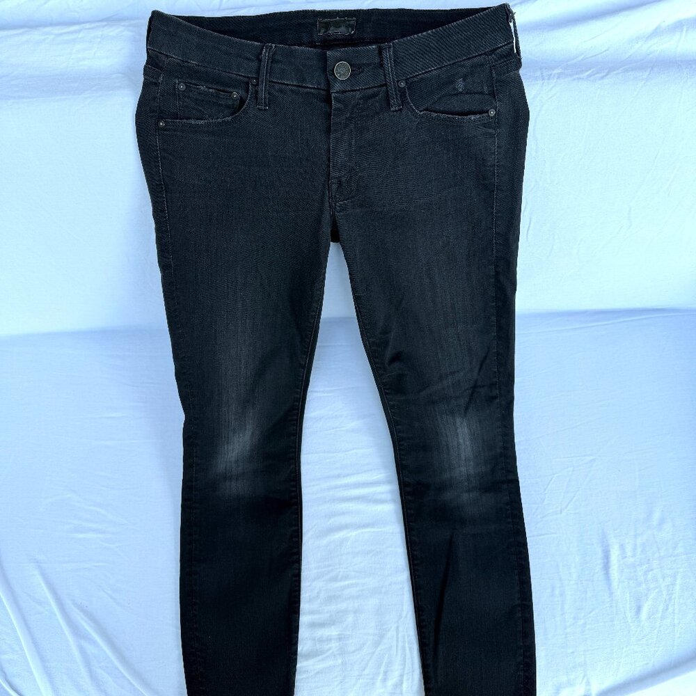 MOTHER  The Looker Crop Jeans Black Washed